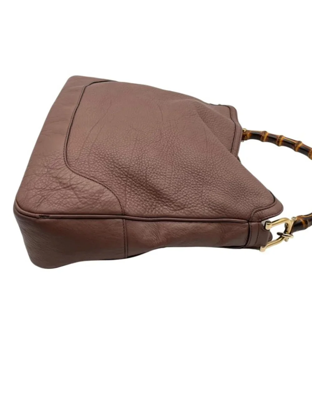 Gucci Bamboo Tote Handle Leather Pink Gold Classic Going Out Everyday Use Daily